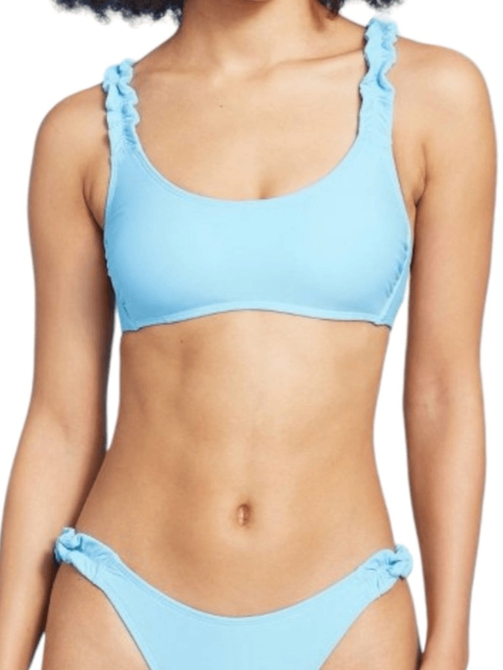 Target NWT XS Blue Ruffle Strap Bikini two piece swimsuit Set